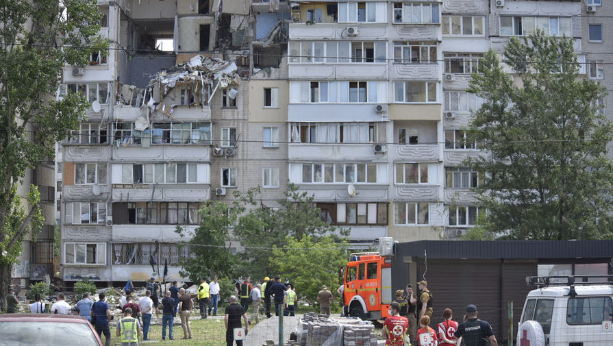 Жилой девятиэтажный дом в&nbsp;Киеве, где произошел взрыв бытового газа, 21 июня 2020 года
