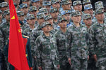 Военнослужащие вооруженных сил Китая на торжественной церемонии открытия I Международных армейских игр — 2015 на полигоне Алабино
