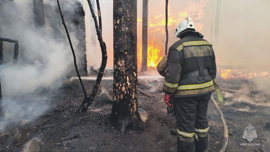 В Екатеринбурге загорелся загородный клуб, огонь охватил 200 квадратных метров