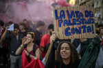 Участники протеста в поддержку Палестины в Риме, Италия, 13 октября 2023 года