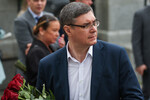 Губернатор Владимирской области Александр Авдеев на прощании с Петром Кучеренко в Москве, 24 мая 2023 года