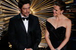 Бенисио дель Торо и Дженнифер Гарнер на 88-й церемонии награждения лауреатов «Оскара»