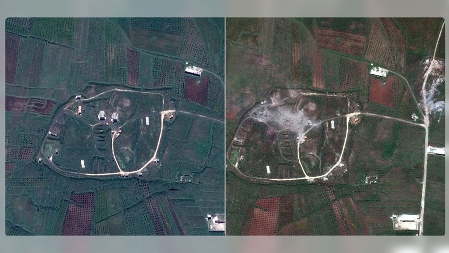Спутниковый снимок последствий ракетного удара США по&nbsp;Сирии
