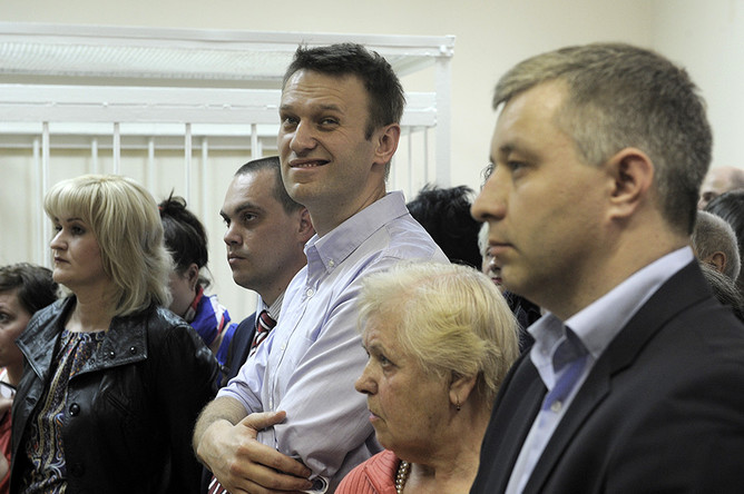 Оппозиционер Алексей Навальный в Бабушкинском мировом суде