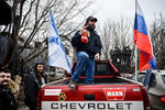 Байкеры российского клуба «Ночные волки» во время автомотопробега в поддержку соотечественников на Украине