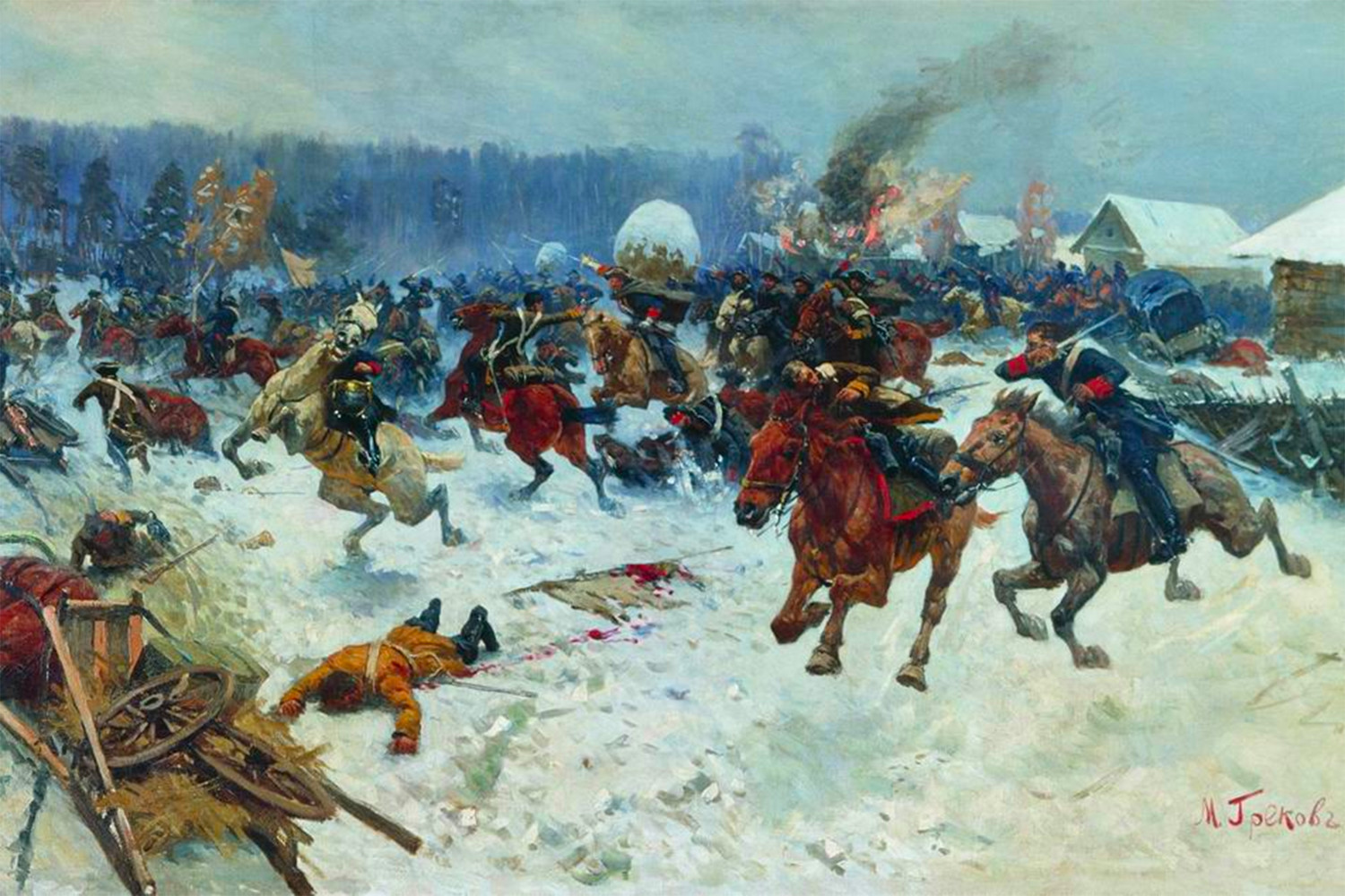 Победа русского войска над шведским. Сражение у красного Кута.