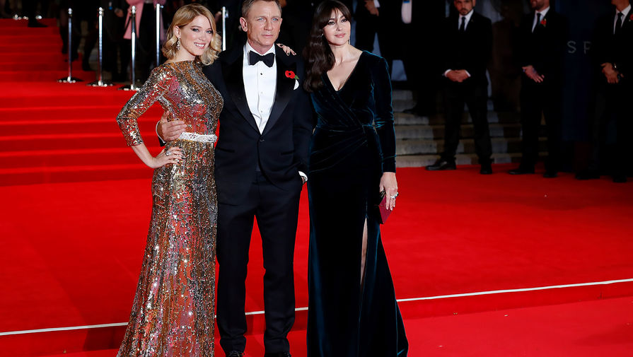 Леа Сейду, Дэниэл Крэйг и Моника Беллуччи на&nbsp;премьере фильма «007: Спектр» в&nbsp;Лондоне