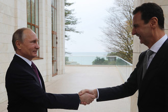 Президент России Владимир Путин и президент Сирии Башар Асад во время встречи в Сочи, 20 ноября 2017 года