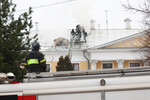 Тушение пожара в усадьбе Лопухиных в Малом Знаменском переулке в Москве, 10 декабря 2022 года
