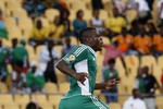 Эммануэль Эменике после забитого своего гола в ворота ивуарийцев