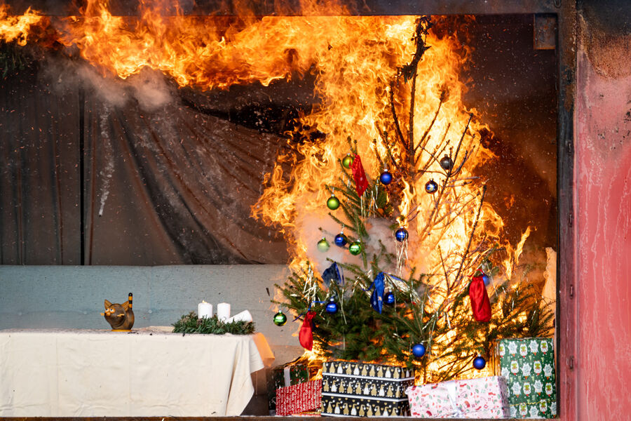 Ежегодная презентация пожарной службы Берлина об опасности возгорания от рождественских свечей, 1&nbsp;декабря 2023&nbsp;года
