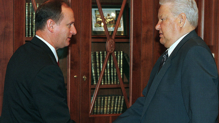 Президент РФ Борис Ельцин и директор ФСБ Николай Патрушев, 1990&nbsp;год