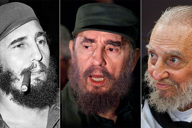 Три возраста Фиделя Кастро: 1961, 2000, 2016 гг.