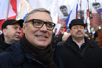 Председатель Партии народной свободы (ПАРНАС) Михаил Касьянов на «Марше памяти Бориса Немцова»