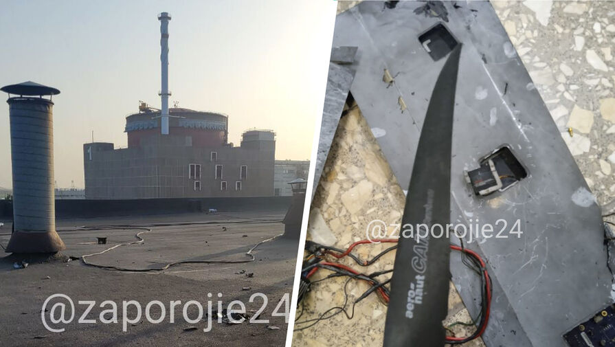 Власти Энергодара заявили, что над Запорожской АЭС был сбит дрон-камикадзе ВСУ