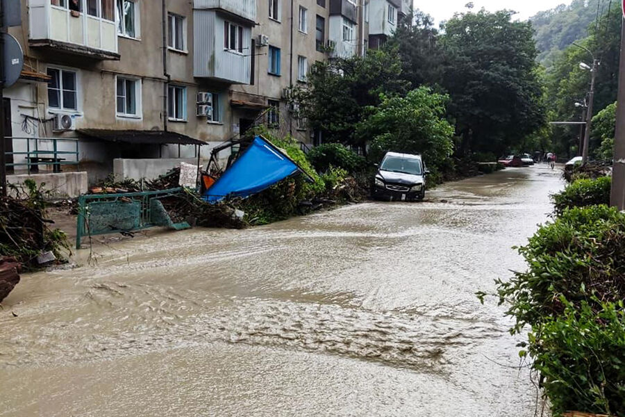 Подтопление в результате проливных дождей в поселке Тюменский Туапсинского района, 12 июля 2023 года 