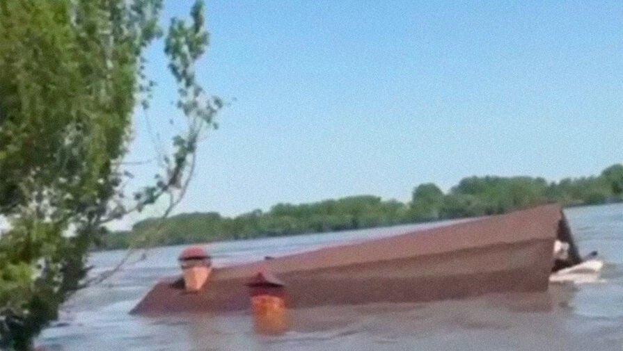 Жители Херсонской области попрощались с проплывающим по Днепру домом
