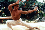 <b>“Кровавый спорт” (1988)</b>
<br><br>
Свою по-настоящему звездную роль Жан-Клод Ван Дамм получил благодаря случаю: в одном из ресторанов Беверли-Хиллз он познакомился с продюсером Менахемом Голаном и продемонстрировал ему свою фирменную растяжку прямо у столика. Впечатленный Голан предложил актеру роль мастера боевых искусств Фрэнка Дюкса в своей картине “Кровавый спорт”, сценарий которой два года лежал на полке.
