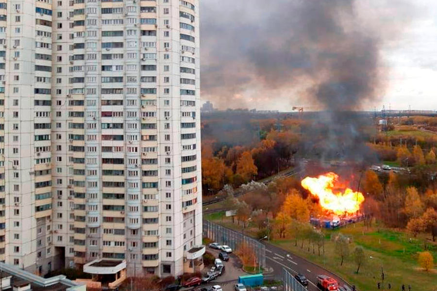 Открытое горение на&nbsp;газовой подстанции на&nbsp;ул. Грина в&nbsp;Москве, 15&nbsp;октября 2021&nbsp;года 