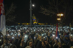 Сторонники оппозиции на митинге в Белграде, Сербия, 24 декабря 2023 года