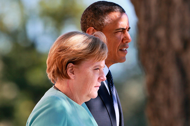 Барак Обама и Ангела Меркель 