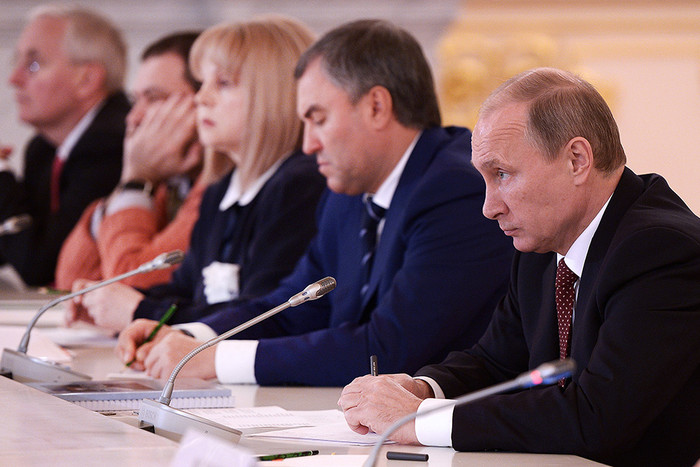 Владимир Путин на заседании Совета при президенте РФ по развитию гражданского общества и правам человека в Кремле