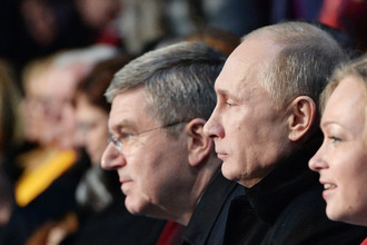 Президент России Владимир Путин на церемонии открытия Олимпиады в Сочи