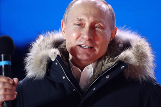 Владимир Путин на митинге-концерте «Россия. Севастополь. Крым» на Манежной площади, 18 марта 2018 года