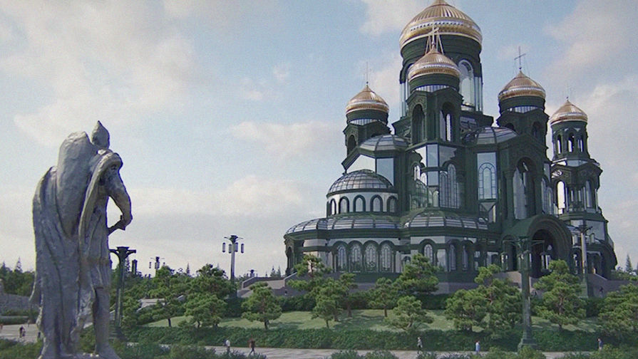 Рендер с&nbsp;изображением Главного храма ВС РФ, кадр из&nbsp;видео Минобороны России