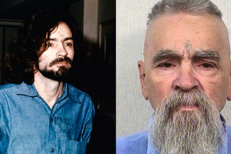 Чарльз Мэнсон в 1970 году и 2014 году (справа)