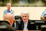 Радован Караджич во время вынесения приговора