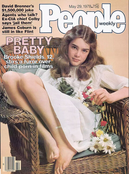 В&nbsp;1978 году Брук Шилдс появилась на&nbsp;обложке журнала People. Вынос на&nbsp;ней гласил: «12-летняя Брук Шилдс произвела фурор из-за детского порно в&nbsp;фильмах».
Актерские возможности девочки при&nbsp;этом не обсуждались. После того, как она появилась обнаженной (но прикрытой сдутой автомобильной шиной) в&nbsp;фильме «Только ты и я, малыш», критики назвали Брук Шилдс «моделью, которая не умеет играть».