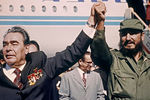 Генсек ЦК КПСС Леонид Ильич Брежнев и премьер-министр Республики Куба Фидель Кастро на Кубе, 1974 год