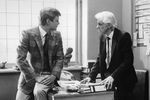 Петерс Гаудиныш и Глеб Стриженов на съемках фильма «Канкан в английском парке» (1984)