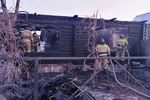 На месте пожара в доме престарелых в деревне Ишбулдино, 15 декабря 2020 года
