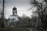Церковь, поврежденная в результате военных действий в Авдеевке, 19 февраля 2024 года