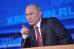 Владимир Путин отвечает на вопросы журналистов на пресс-конференции, 2012 год