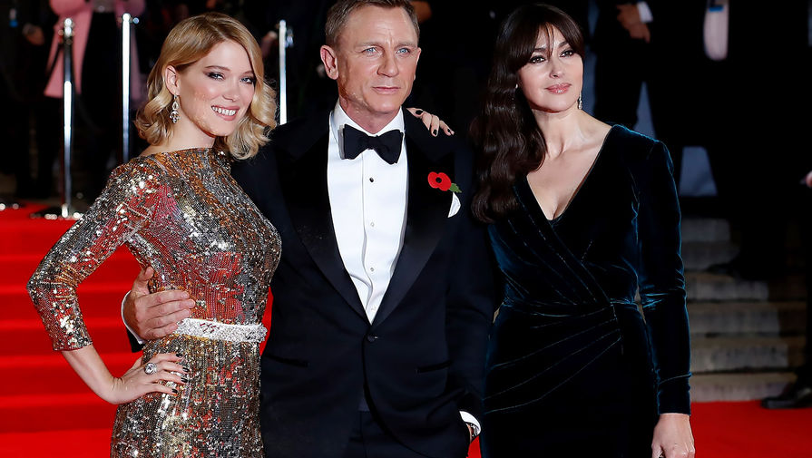 Леа Сейду, Дэниэл Крэйг и Моника Беллуччи на&nbsp;премьере фильма «007: Спектр» в&nbsp;Лондоне