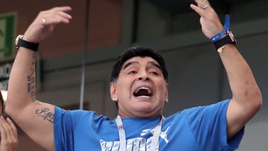 Эмоции Диего Марадоны во время матча Нигерия — Аргентина