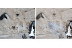 Храм Баал-Шамина до и после разрушения (спутниковый снимок)