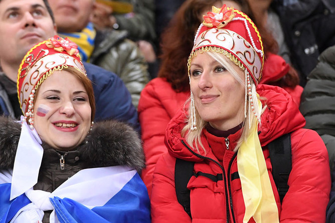 Во время матча Лиги наций УЕФА между сборными Швеции и России, 20 ноября 2018 года