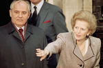 Маргарет Тэтчер и Михаил Горбачев в Лондоне, 1989 год