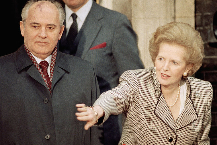 Маргарет Тэтчер и Михаил Горбачев в&nbsp;Лондоне, 1989 год