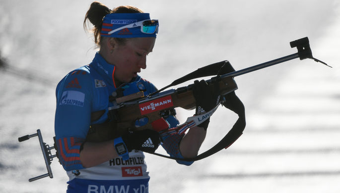 Российская биатлонистка Ольга Подчуфарова на чемпионате мира по биатлону в австрийском Хохфильцене