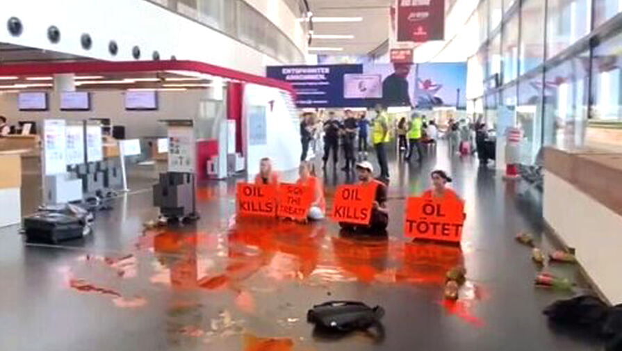 Экоактивисты заблокировали проход в аэропорту Вены