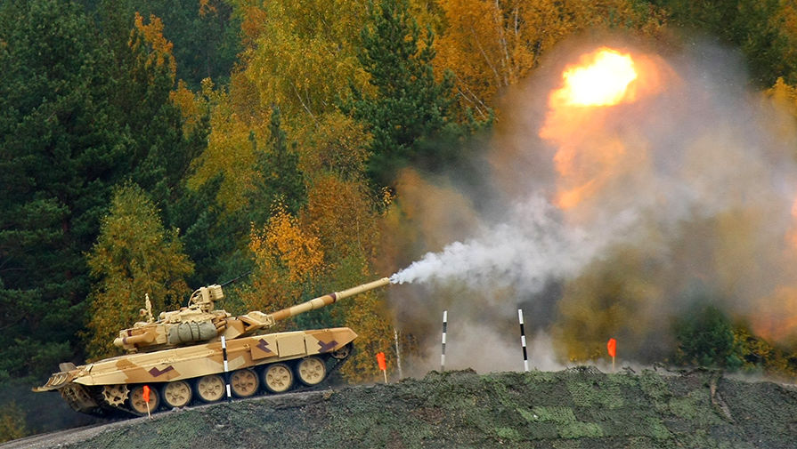 Танк «Т-90МС» на выставке вооружения Russia Arms EXPO на полигоне Нижнетагильского института испытания металлов «Старатель», 2013 год