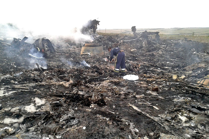Обломки самолета Boeing 777