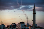 Запуск ракеты по Израилю из сектора Газа, 7 октября 2023 года