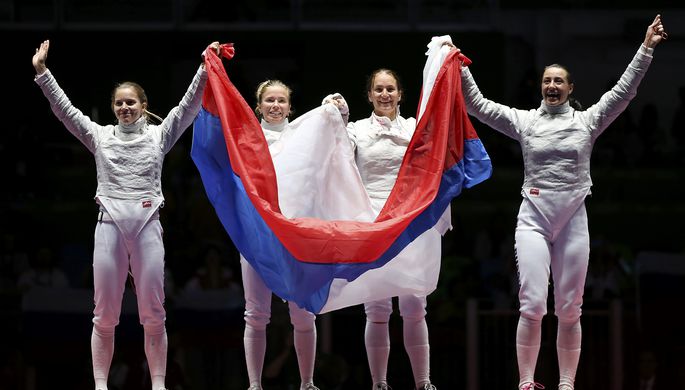 Российские саблистки в финале Олимпиады-2016 победили украинок — 45:30. Софья Великая, Яна...