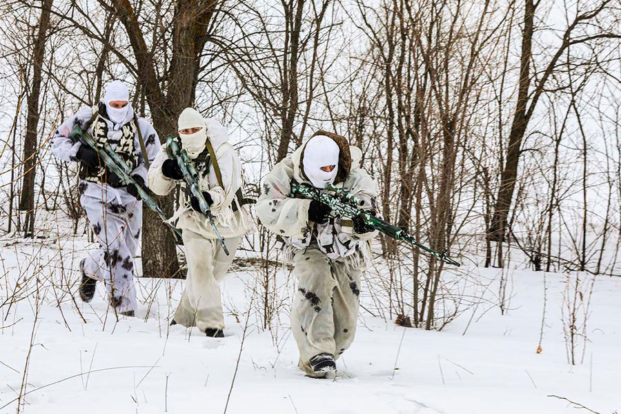 Российские снайперы во время учений в Нижегородской области, 1 февраля 2022 года